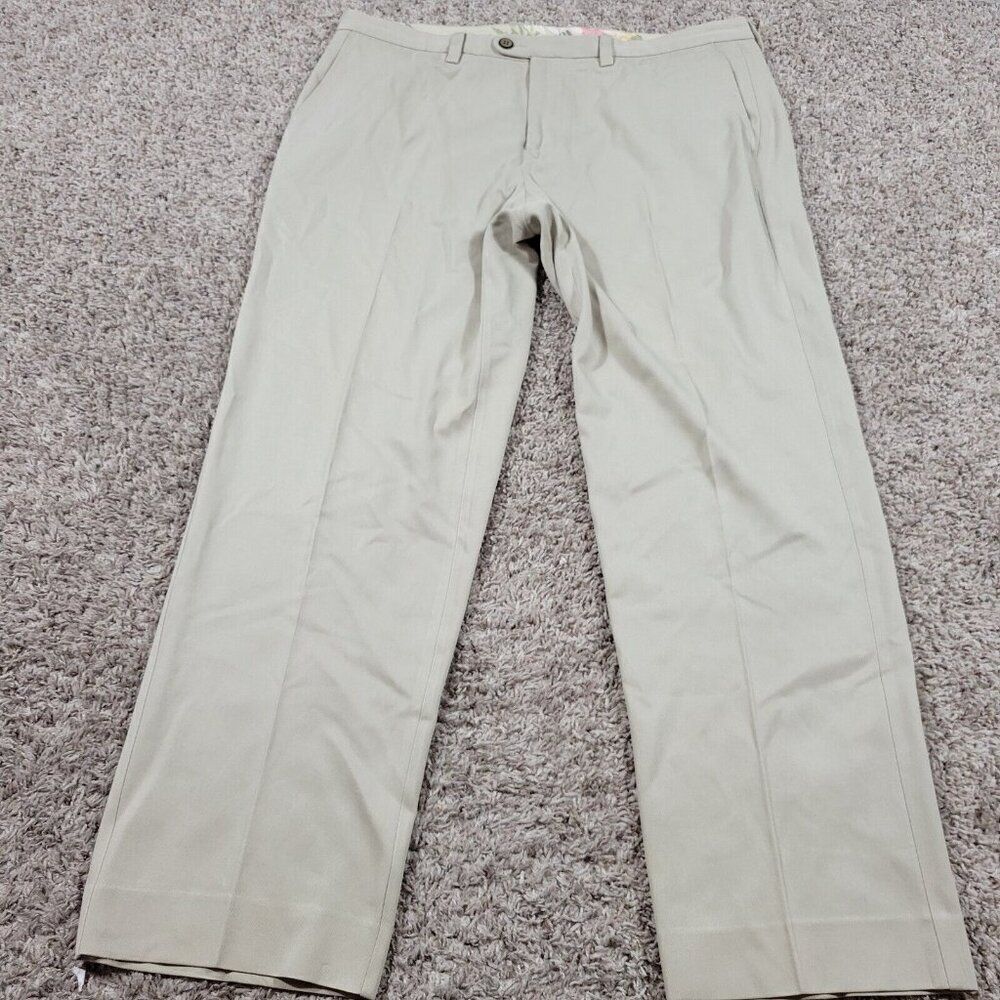 Tommy Bahama Pants Mens 38x30 Tag 36x30 Beige Silk Cotton Straight Preppy Chino